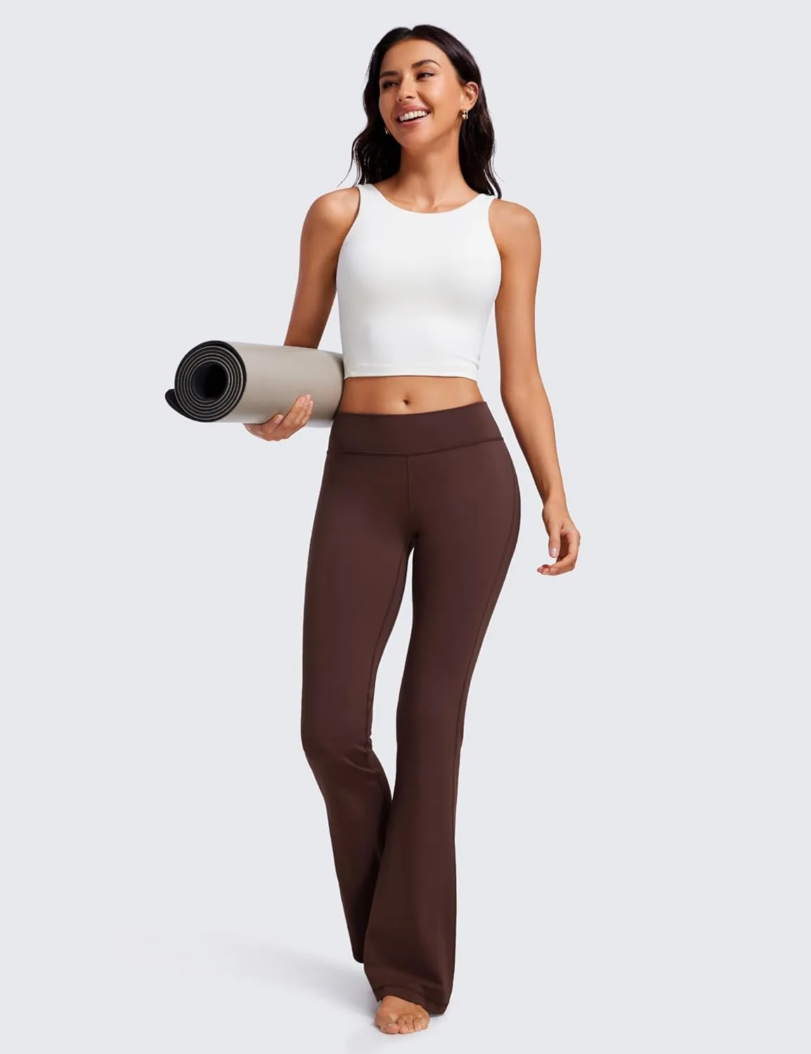 CRZ YOGA Womens Butterluxe Low Rise Flare Leggings 32" - Bootcut Yoga Pants with Pocket Wide Leg Buttery Soft Lounge Casual