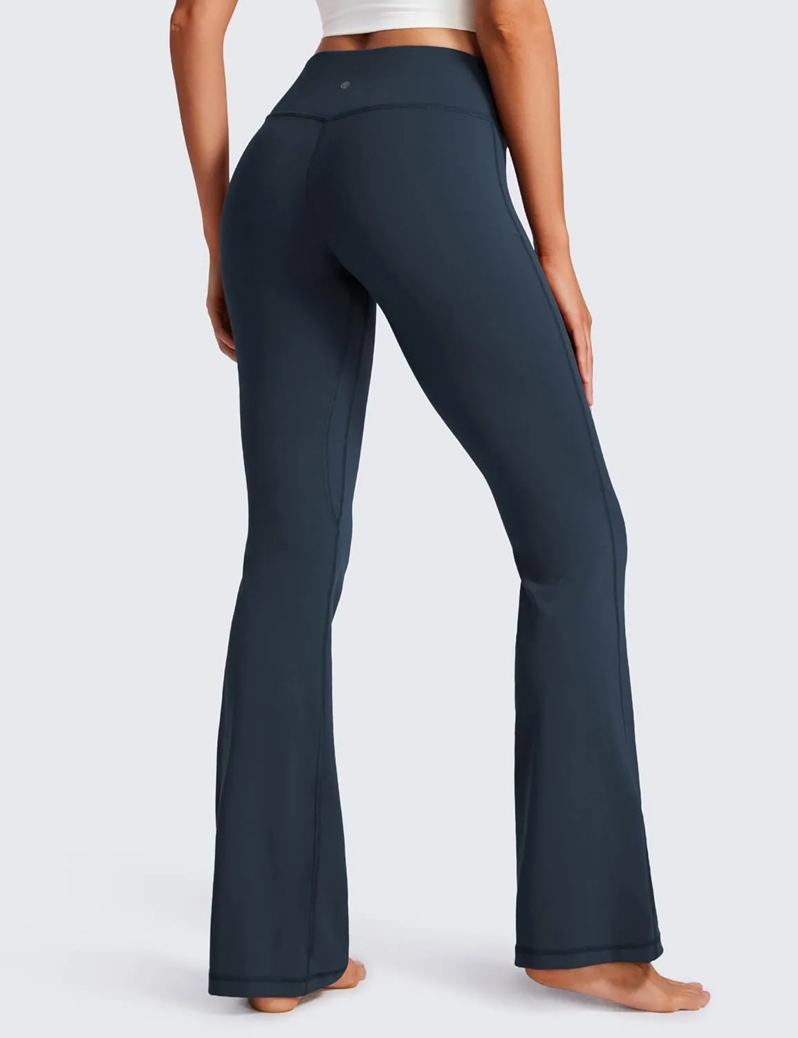 CRZ YOGA Womens Butterluxe Low Rise Flare Leggings 32" - Bootcut Yoga Pants with Pocket Wide Leg Buttery Soft Lounge Casual
