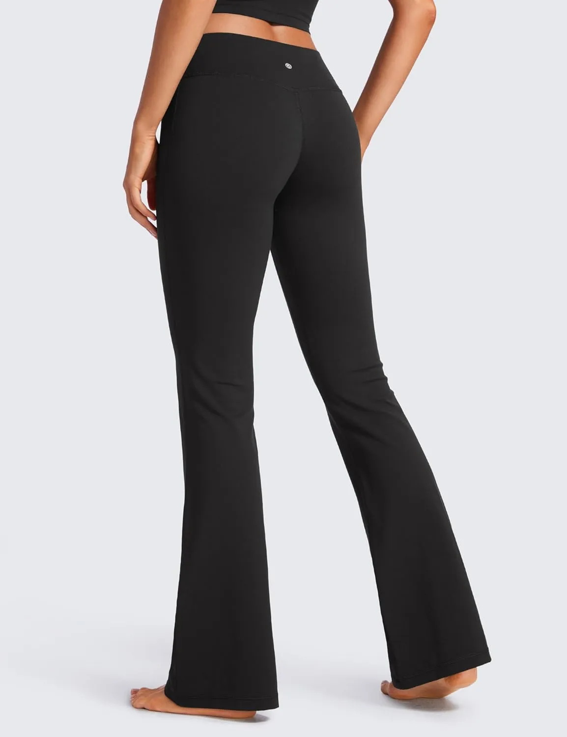 CRZ YOGA Womens Butterluxe Low Rise Flare Leggings 32" - Bootcut Yoga Pants with Pocket Wide Leg Buttery Soft Lounge Casual