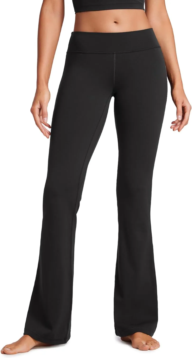 CRZ YOGA Womens Butterluxe Low Rise Flare Leggings 32" - Bootcut Yoga Pants with Pocket Wide Leg Buttery Soft Lounge Casual