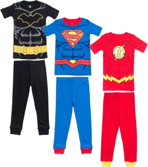DC Comics Justice League The Flash Superman Batman Pajama Shirts and Pants Toddler to Big Kid