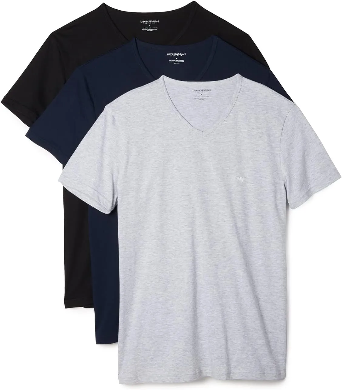 Emporio Armani Men's 3-Pack Regular Fit V-Neck Undershirt