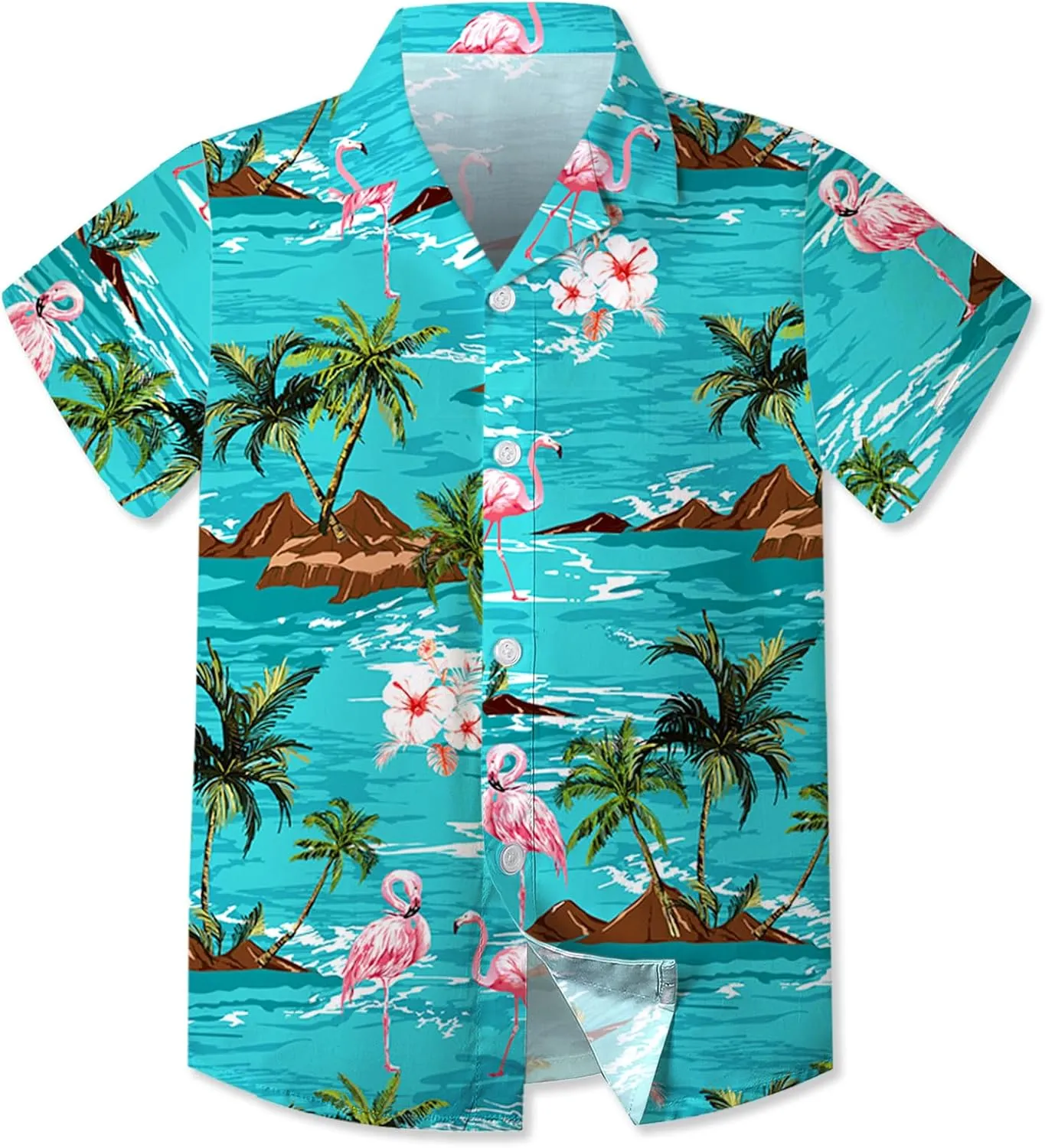 Family Matching Hawaiian Outfits, Dad and Son Beach Vacation Shirts Mommy Daughter Dress, 2T - X-Large