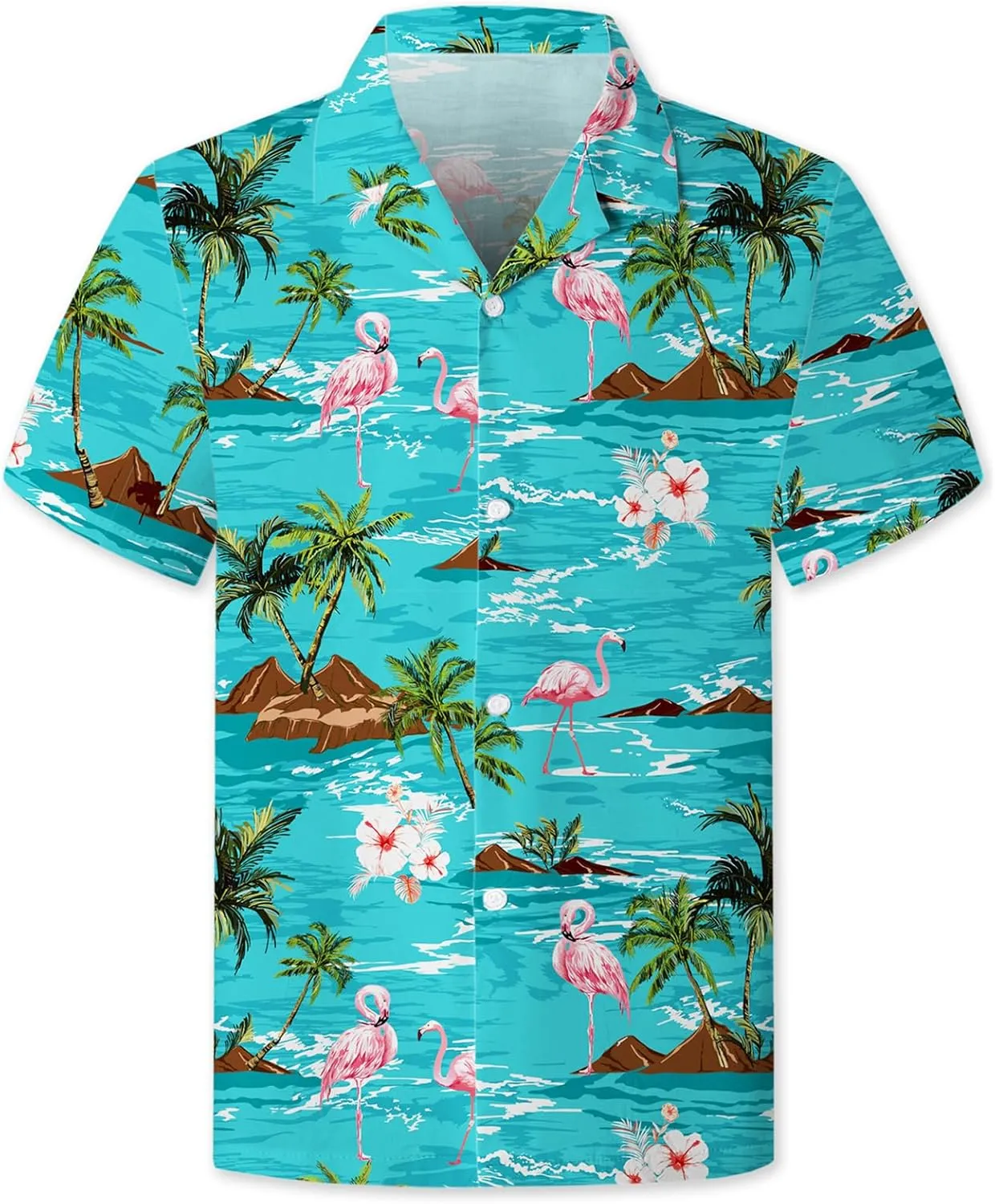 Family Matching Hawaiian Outfits, Dad and Son Beach Vacation Shirts Mommy Daughter Dress, 2T - X-Large