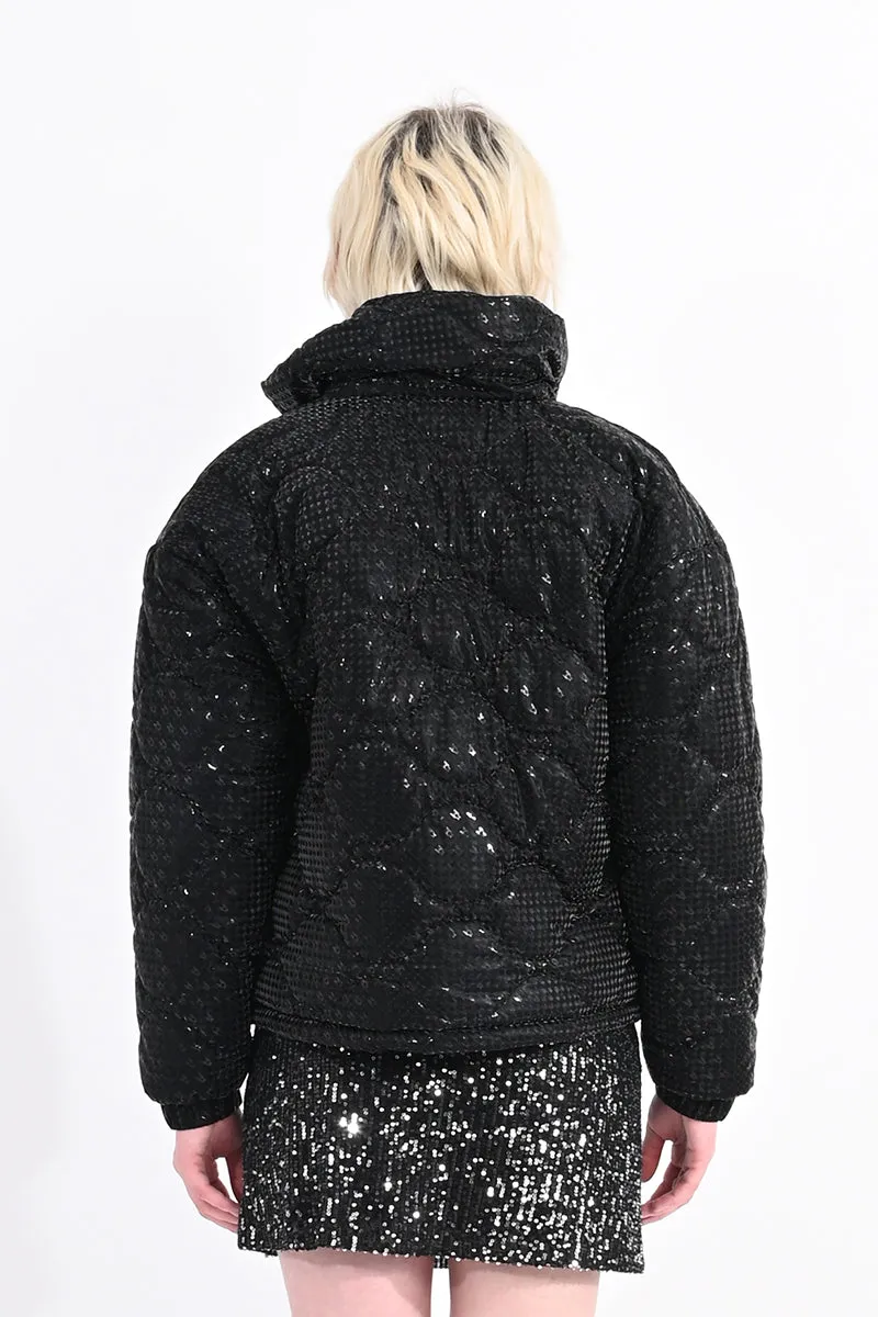 (Final Sale) Gloss Houndstooth Coat