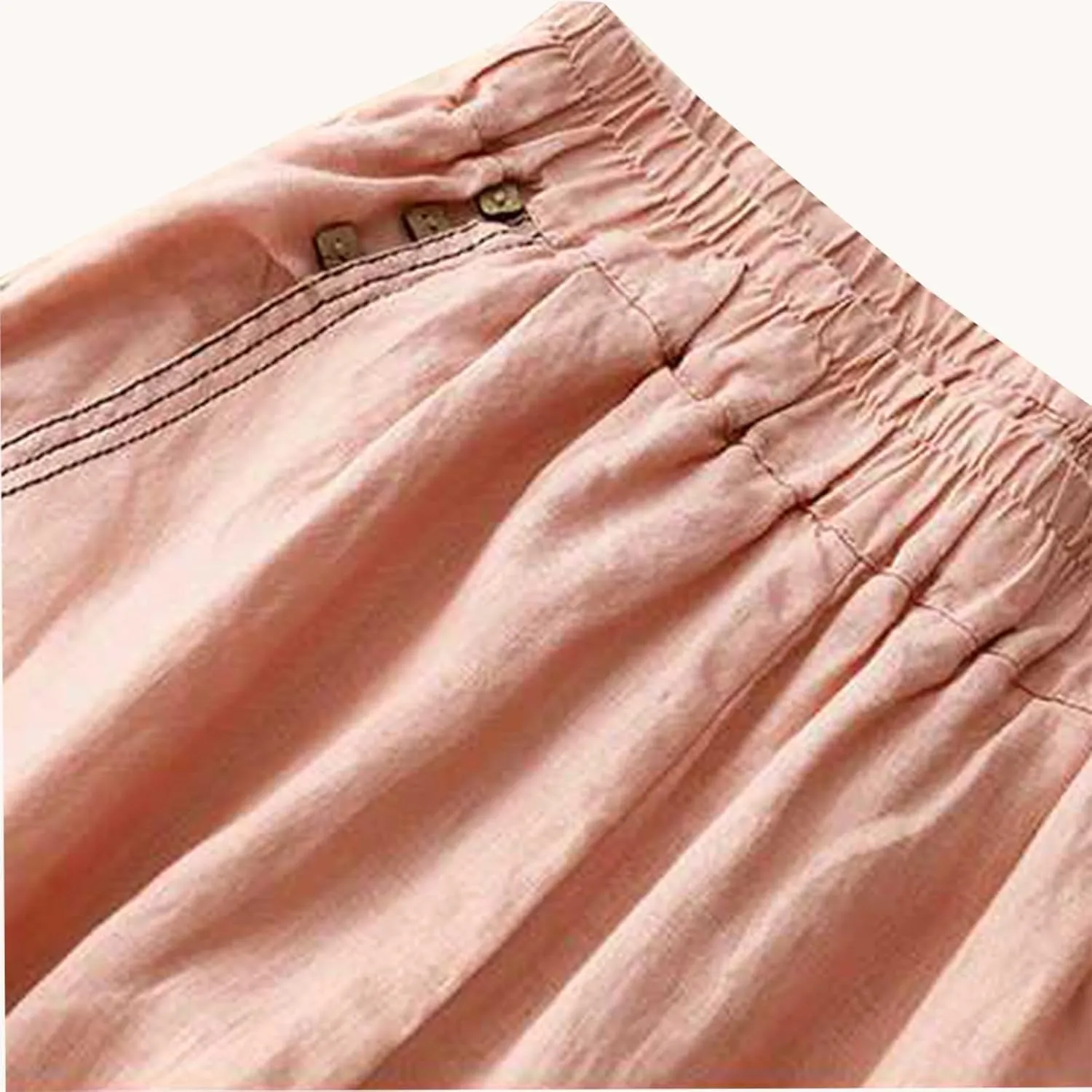 Flowy Pants for Women Summer Fashion Sagging High Waisted Elastic Pant Casual Loose Fit Slim Trousers with Pockets