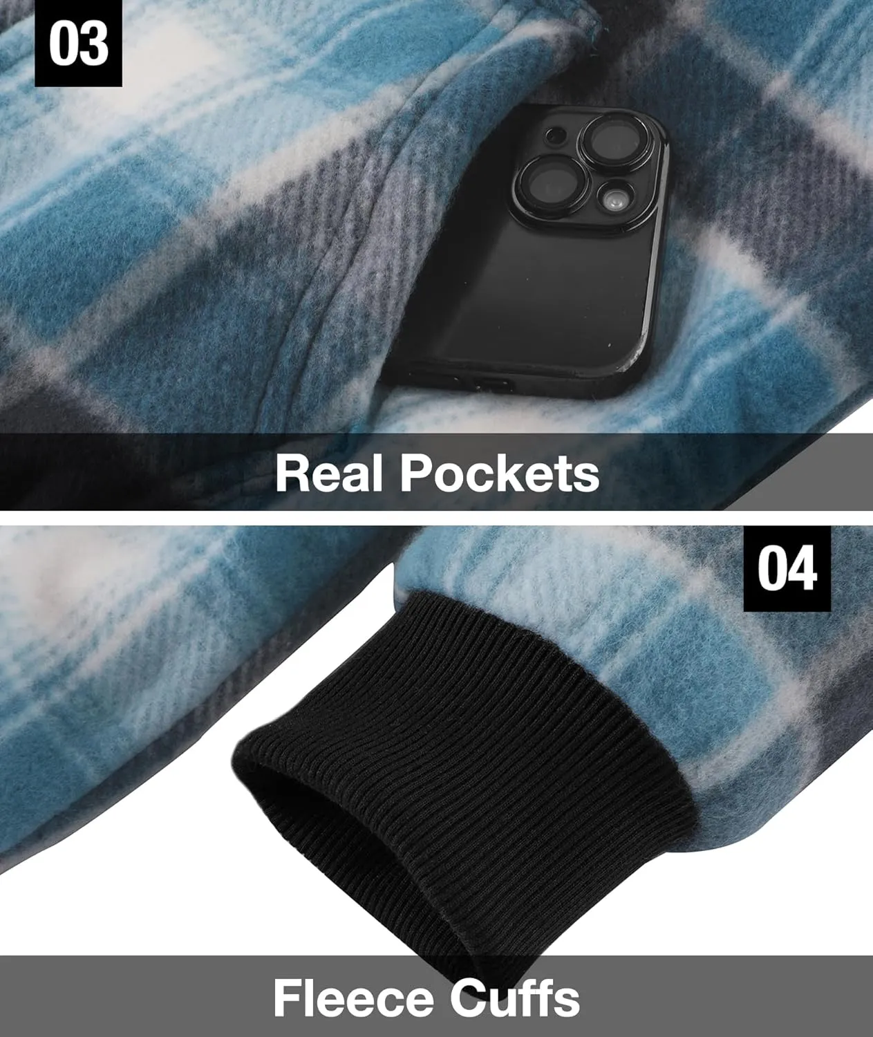 GEEK LIGHTING Boys Flannel Jacket Sherpa Lined Hoodies Zip Up Fleece Plaid Shirt Jackets Winter Outdoor Coat Warm