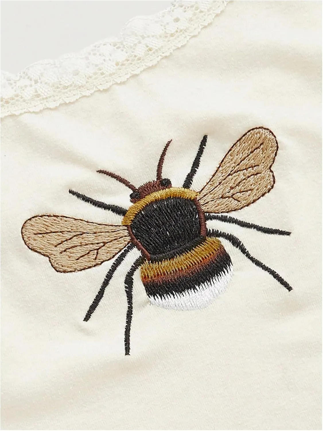 GORGLITTER Women's Bee Embroidery Cropped Cami Tops Sleeveless Lace Trim Cute Camisole Top