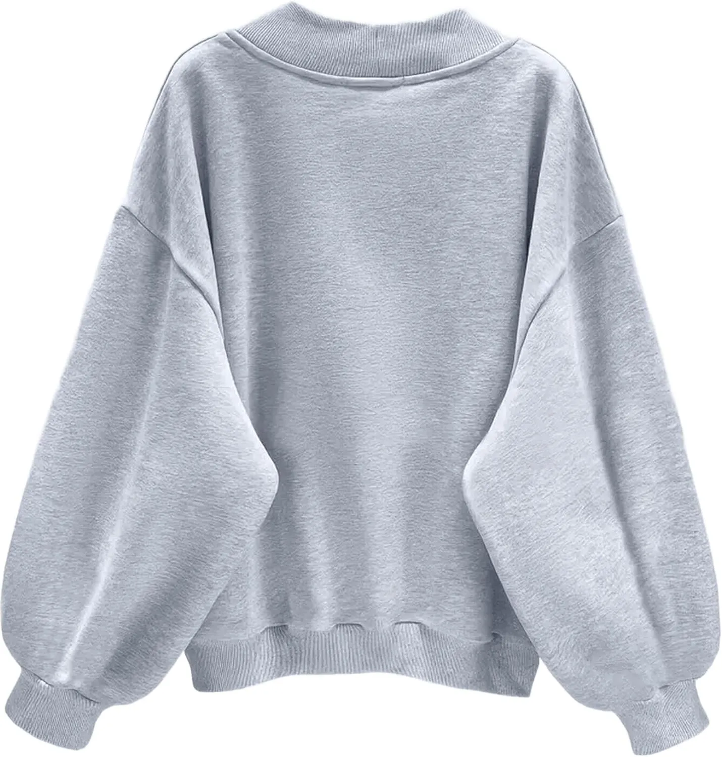 Hilinker Womens V Neck Oversized Sweatshirts Casual Drop Shoulder Long Sleeve Pullover Tops
