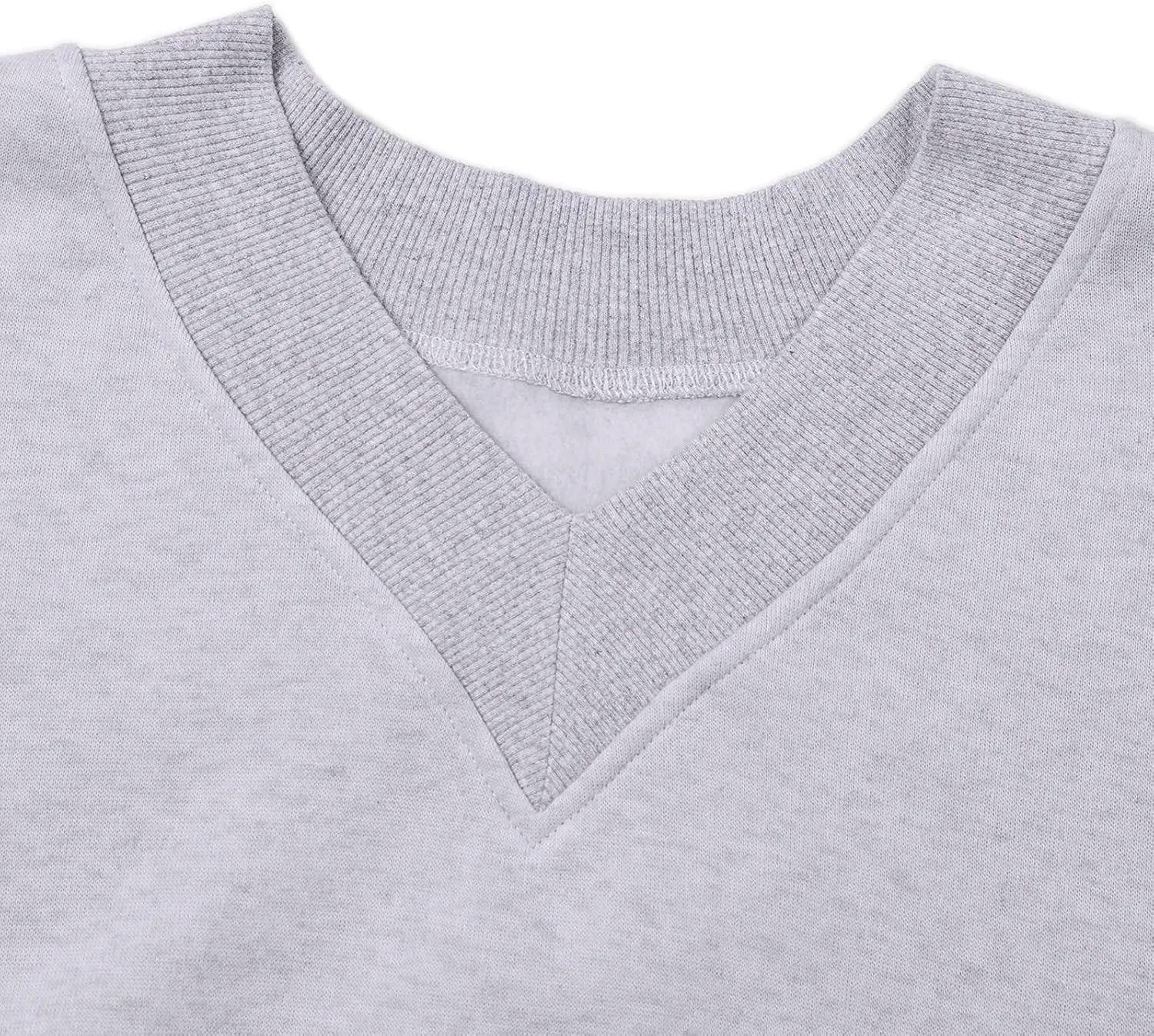 Hilinker Womens V Neck Oversized Sweatshirts Casual Drop Shoulder Long Sleeve Pullover Tops