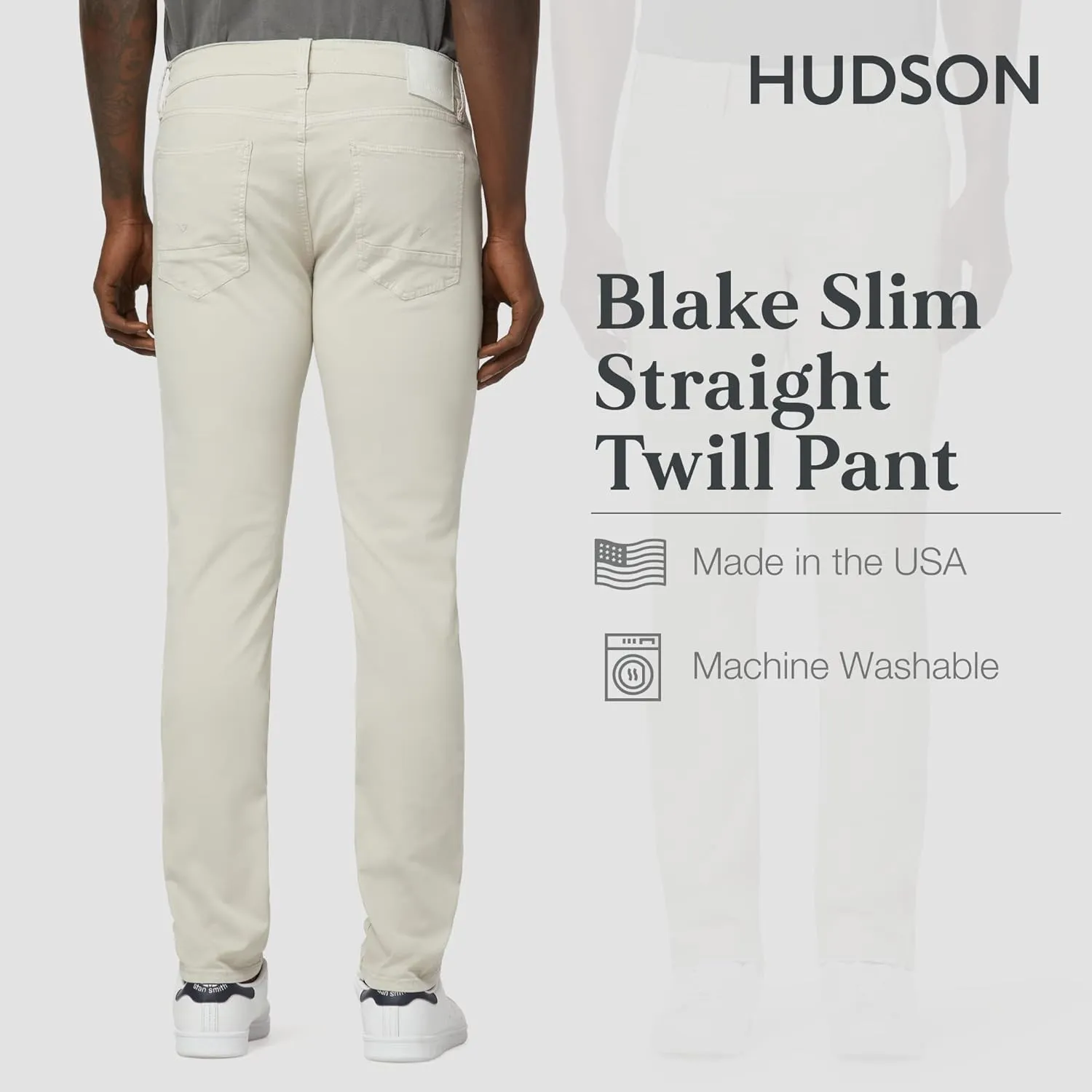 HUDSON Men's Blake Slim Straight Leg Twill Pant