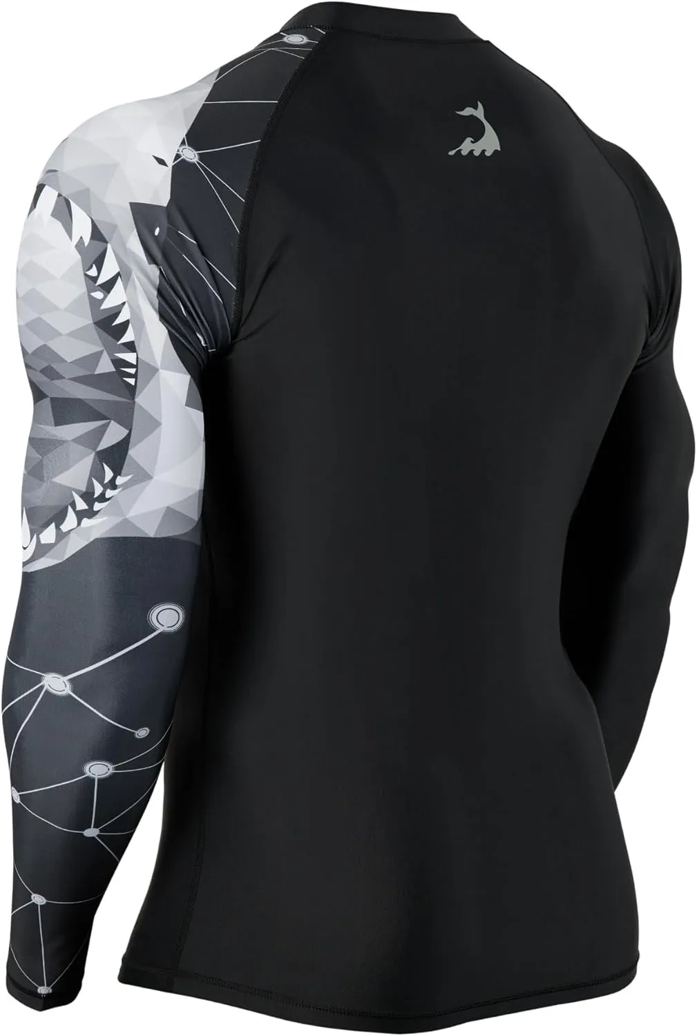 HUGE SPORTS Men's Swim Shirts Long Sleeve Zip Rash Guard UPF 50  Sun Protective Quick Drying