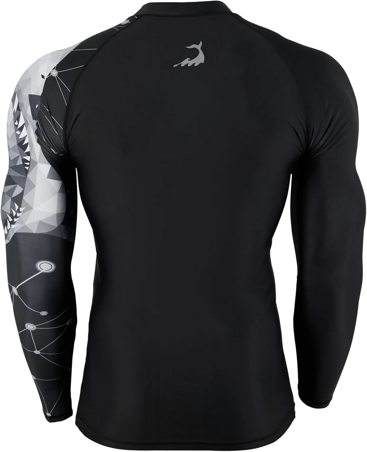 HUGE SPORTS Men's Swim Shirts Long Sleeve Zip Rash Guard UPF 50  Sun Protective Quick Drying