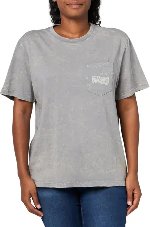 HUK Women's Short Sleeve Mineral Wash Pocket Tee, Fishing T-Shirt