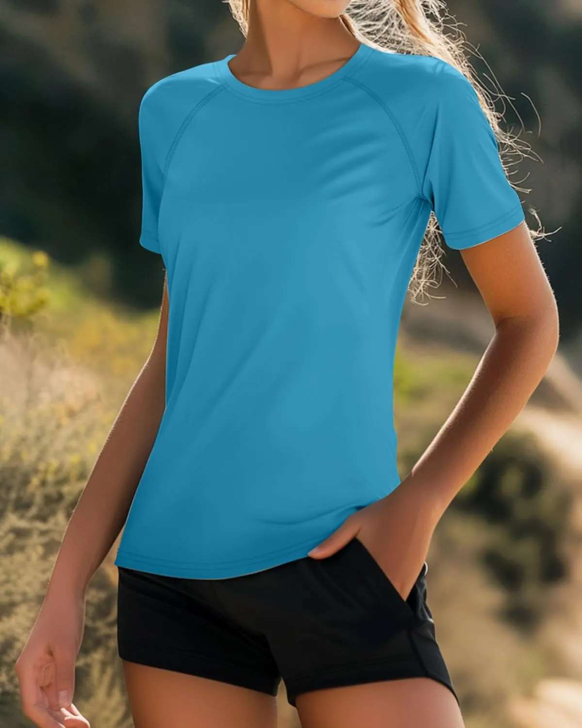 Huukeay 3 Pack Women's Swim Shirt Short Sleeve Rash Guard Quick Dry Crewneck Swimsuit Summer UV Sun Protection Tops UPF 50 
