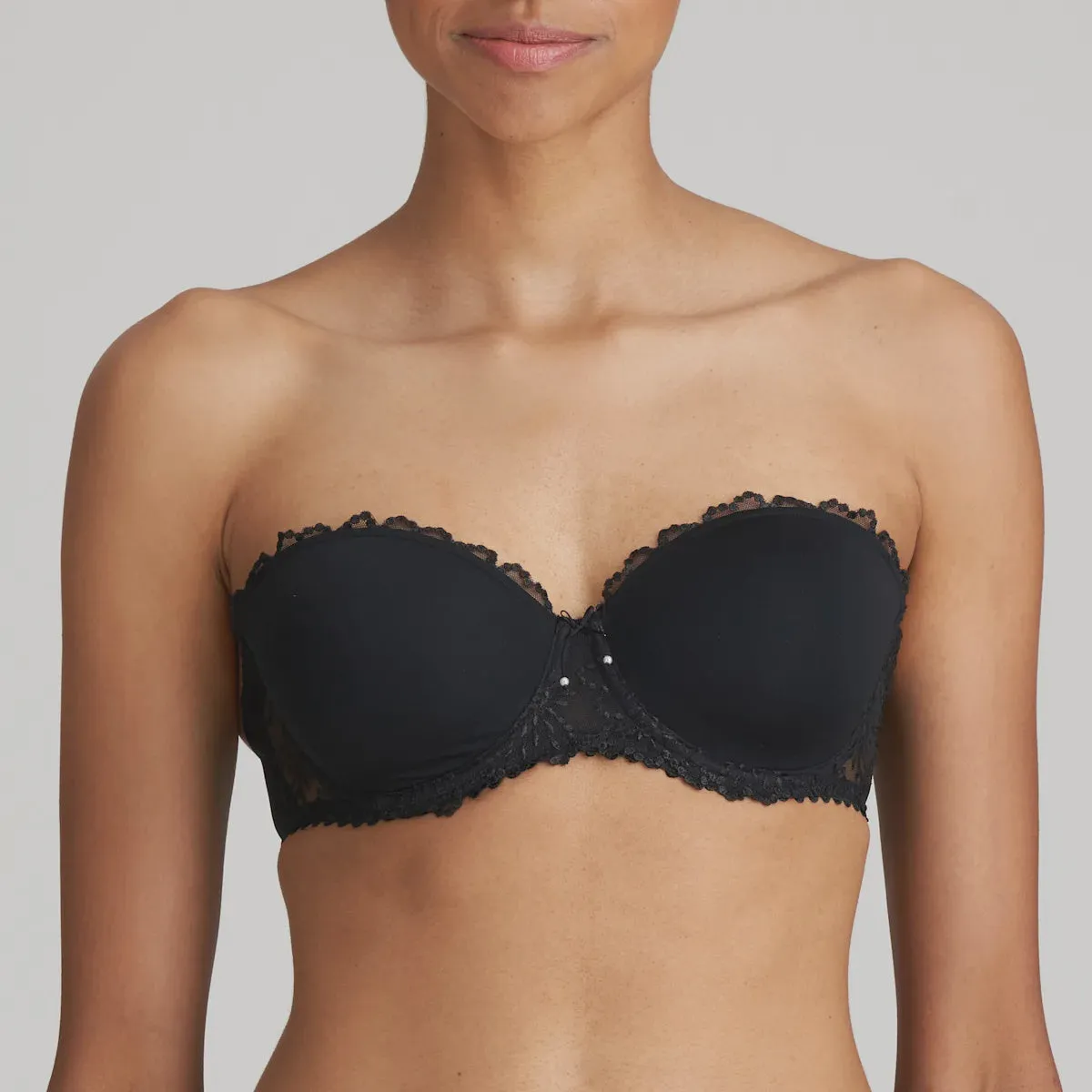 Jane Strapless Balcony Padded Bra - Black