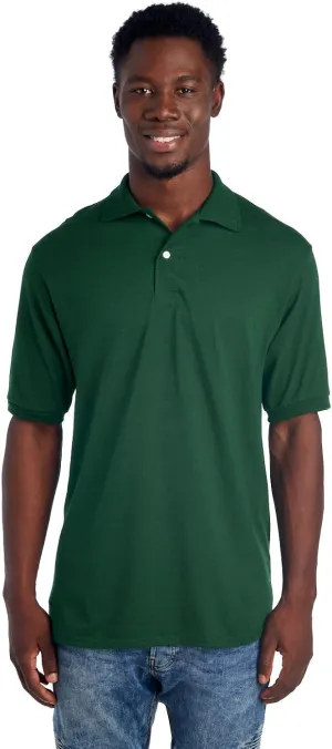 Jerzees Men's Short Sleeve Polo Shirts, Cotton Blend, Two Button Closure, Regular Fit, Sizes S-5x