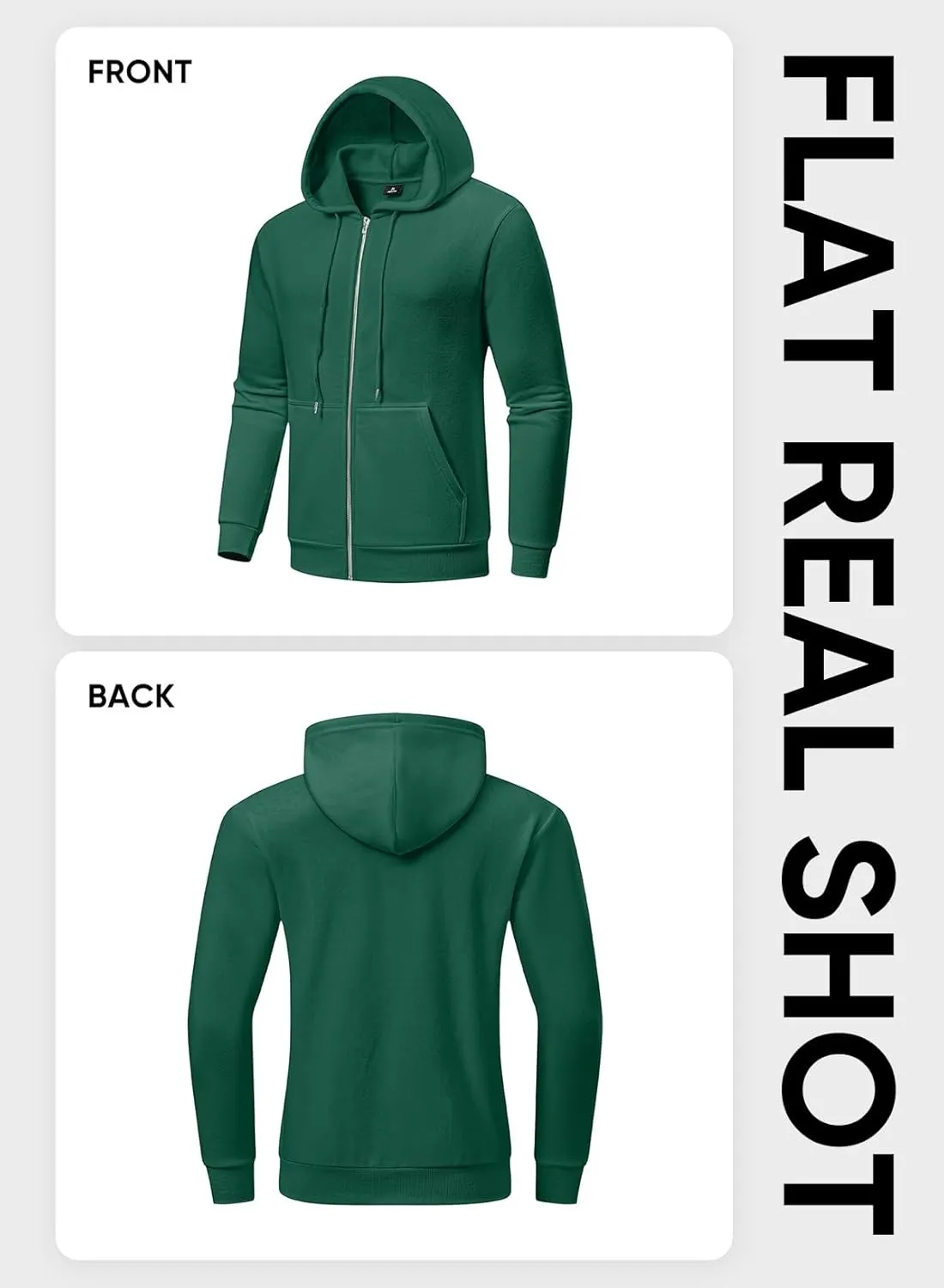 JMIERR Mens Full Zip Casual Cotton Hooded Fleece Drawstring Hoodies Pullover Sweatshirts Casual Long Sleeve Shirts