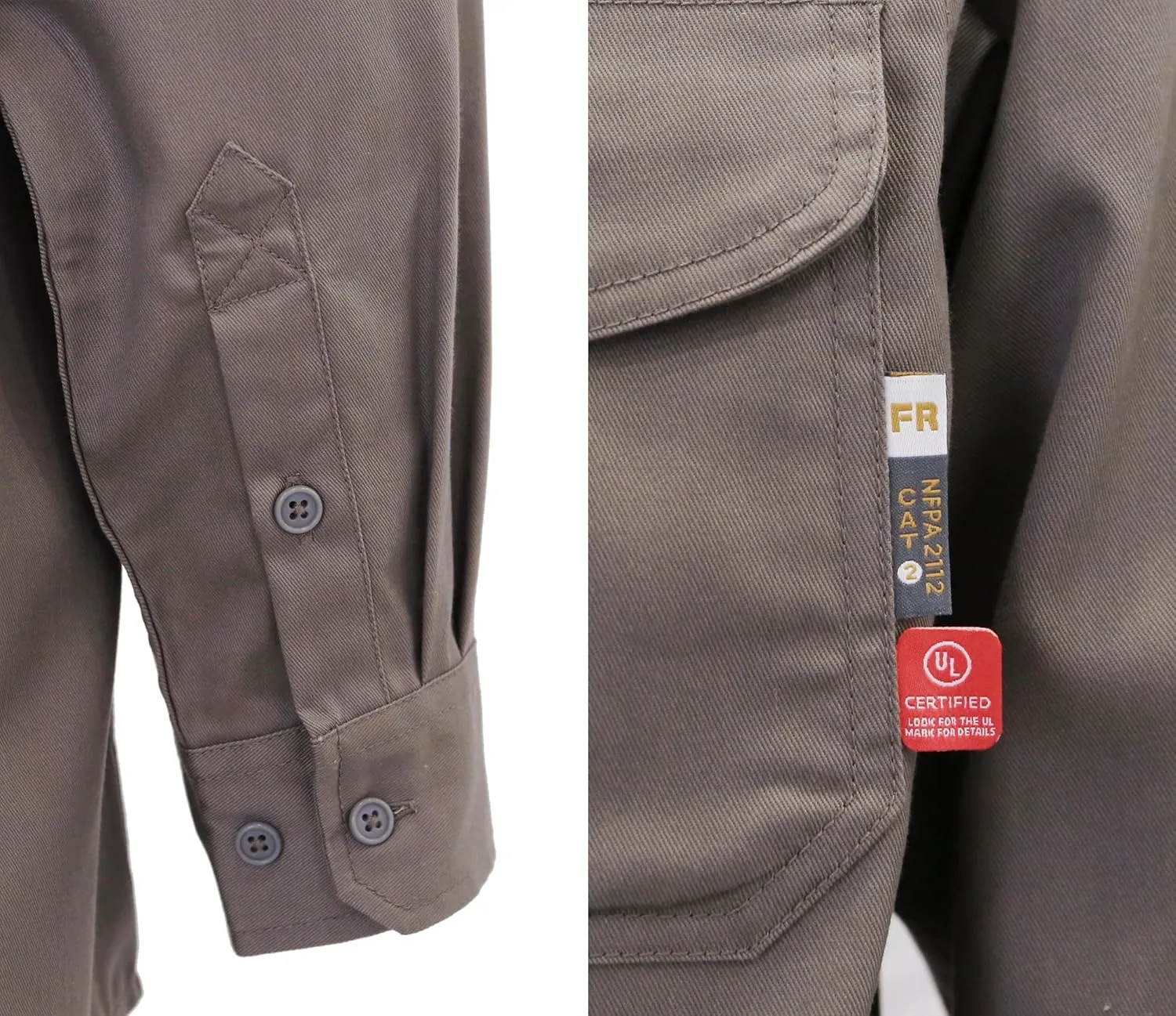 KONRECO FR Shirts for Men 6.5oz Lightweight Work Uniform Flame Resistant Welding Shirt/Water & Stain Repellent