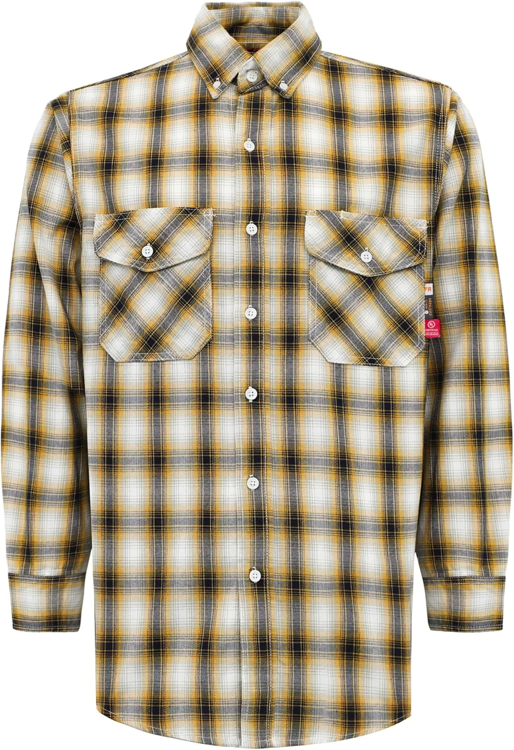 KONRECO FR Shirts for Men 6.5oz Lightweight Work Uniform Flame Resistant Welding Shirt/Water & Stain Repellent
