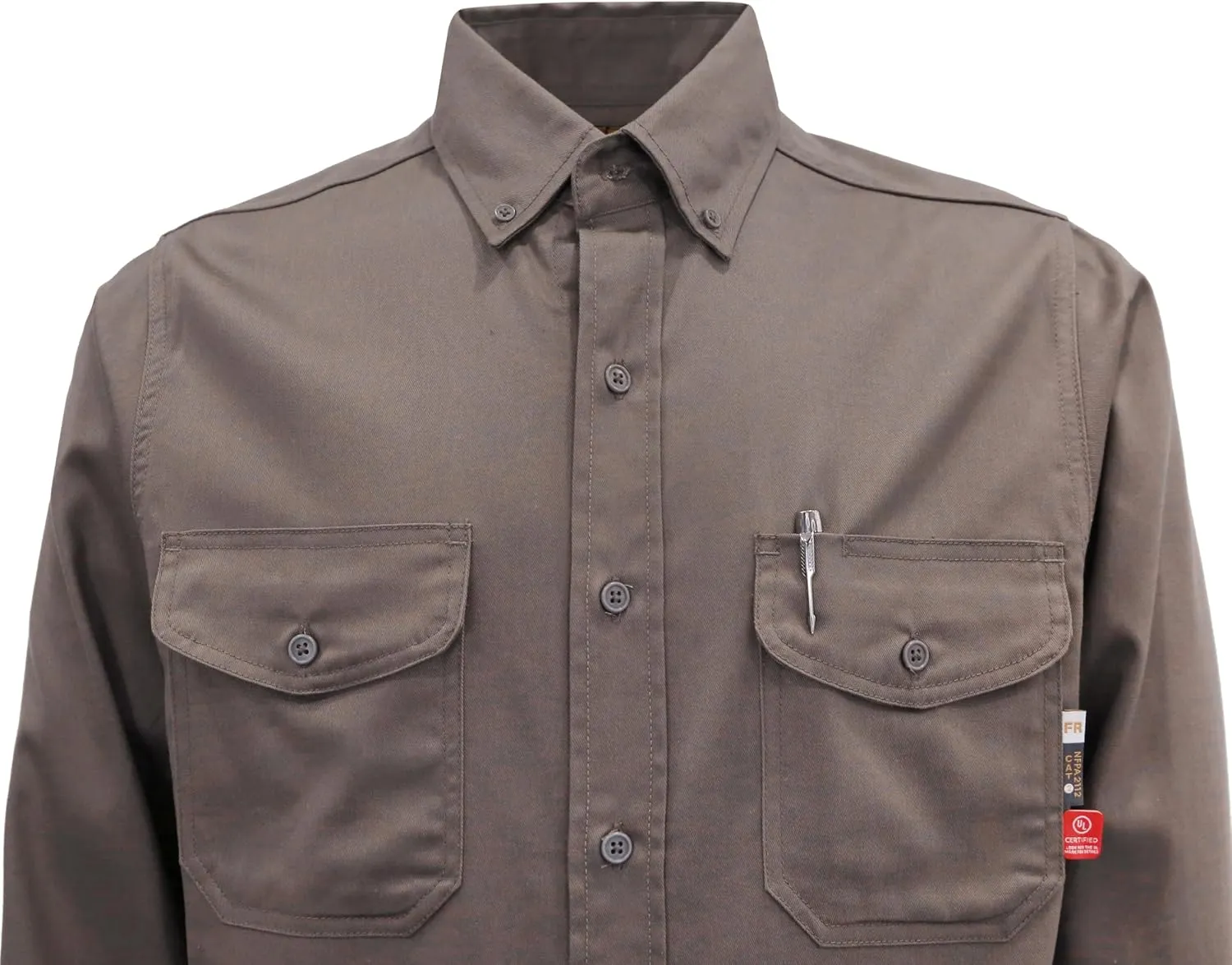 KONRECO FR Shirts for Men 6.5oz Lightweight Work Uniform Flame Resistant Welding Shirt/Water & Stain Repellent