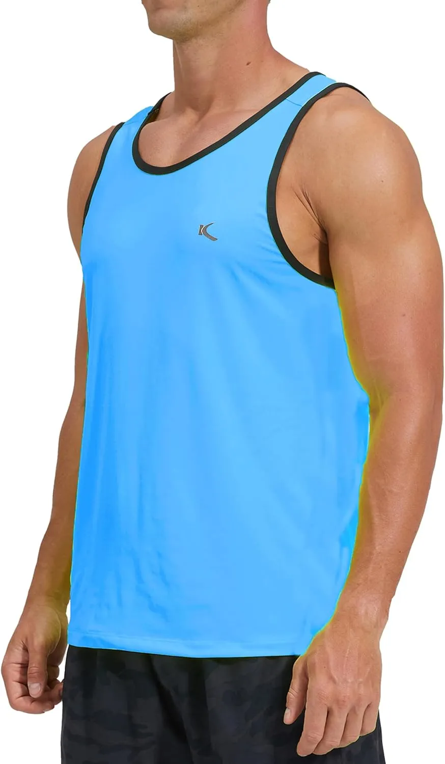 KPSUN Men's Quick Dry Sports Tank Tops Athletic Gym Bodybuilding Fitness Sleeveless Shirts for Beach Running Workout