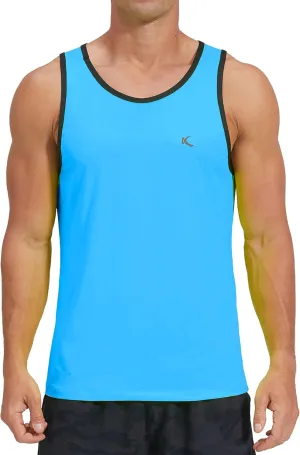 KPSUN Men's Quick Dry Sports Tank Tops Athletic Gym Bodybuilding Fitness Sleeveless Shirts for Beach Running Workout