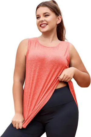 LALAGEN Plus Size Womens Workout Tank Tops Sleeveless Summer Loose Fit Flowy Yoga Athletic Running Shirts