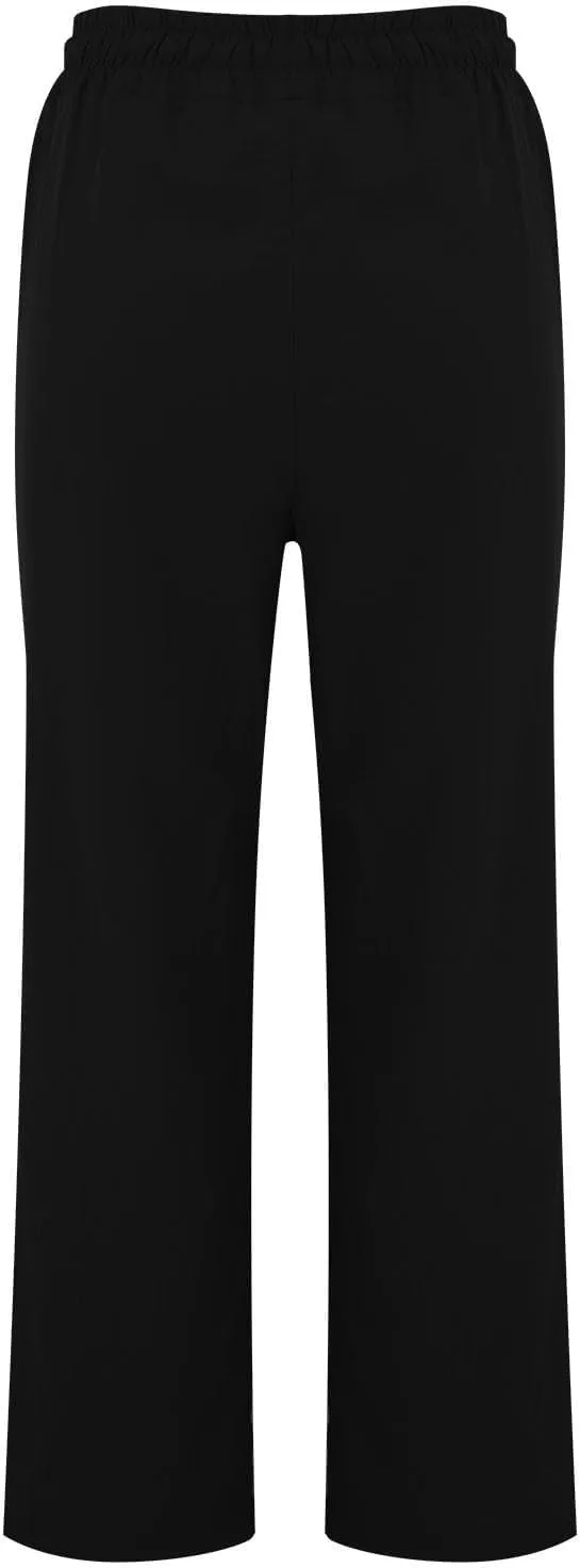 Linen Pants for Women Elastic High Waisted Straight Leg Trousers Pants Loose Casual Summer Dress Pants with Pockets