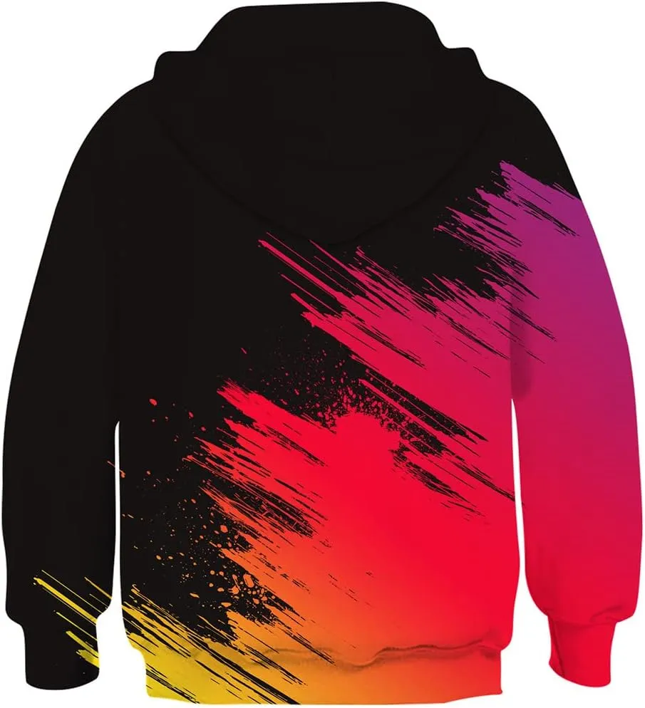 Lovekider Boys Hoodies Sweatshirt Cool 3D Print Pullover with Big Pocket for Kids Fashion Warm Winter 6-16 Years
