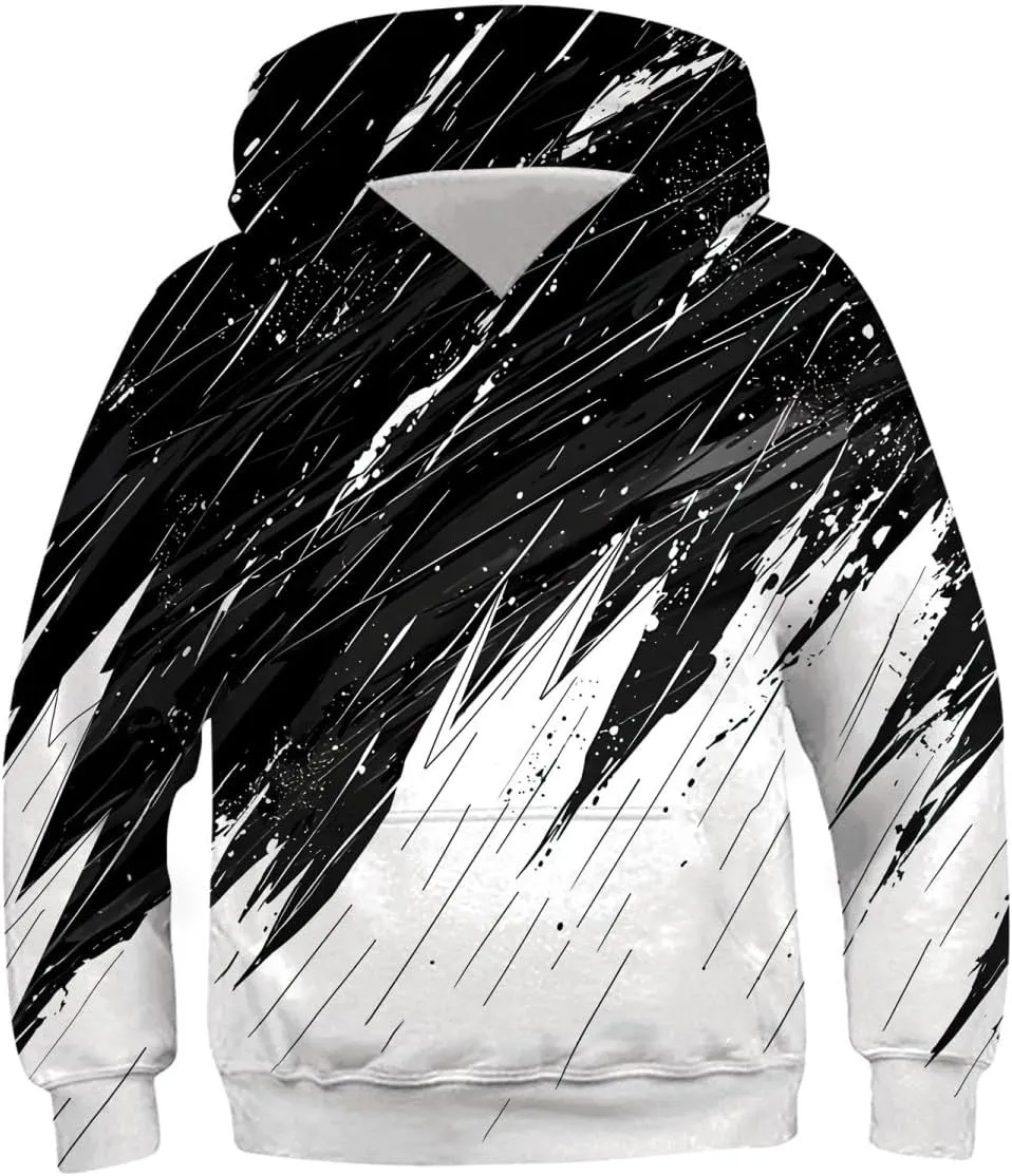 Lovekider Boys Hoodies Sweatshirt Cool 3D Print Pullover with Big Pocket for Kids Fashion Warm Winter 6-16 Years