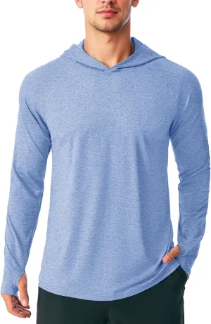 MAGCOMSEN Men's UPF 50  Sun Protection Hoodie Lightweight Long Sleeve Rash Guard Shirts Fishing Swim Athletic Workout