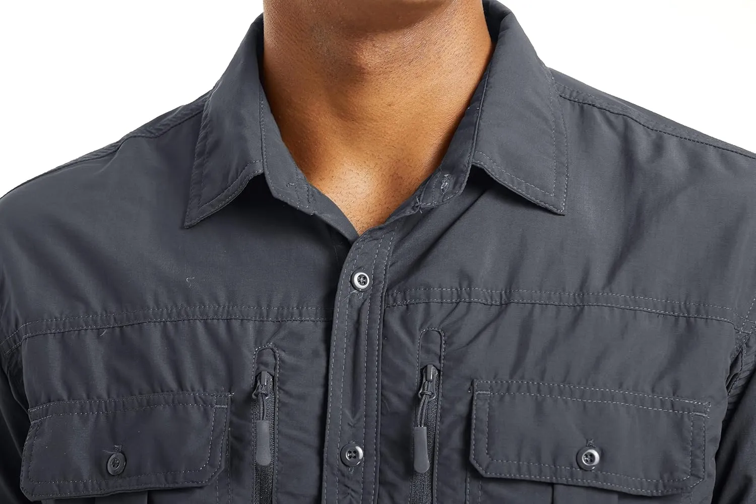 MAGCOMSEN Men's UPF 50  Sun Protection Shirts, Button Down Long Sleeve Shirt for Hiking, Fishing, Safari