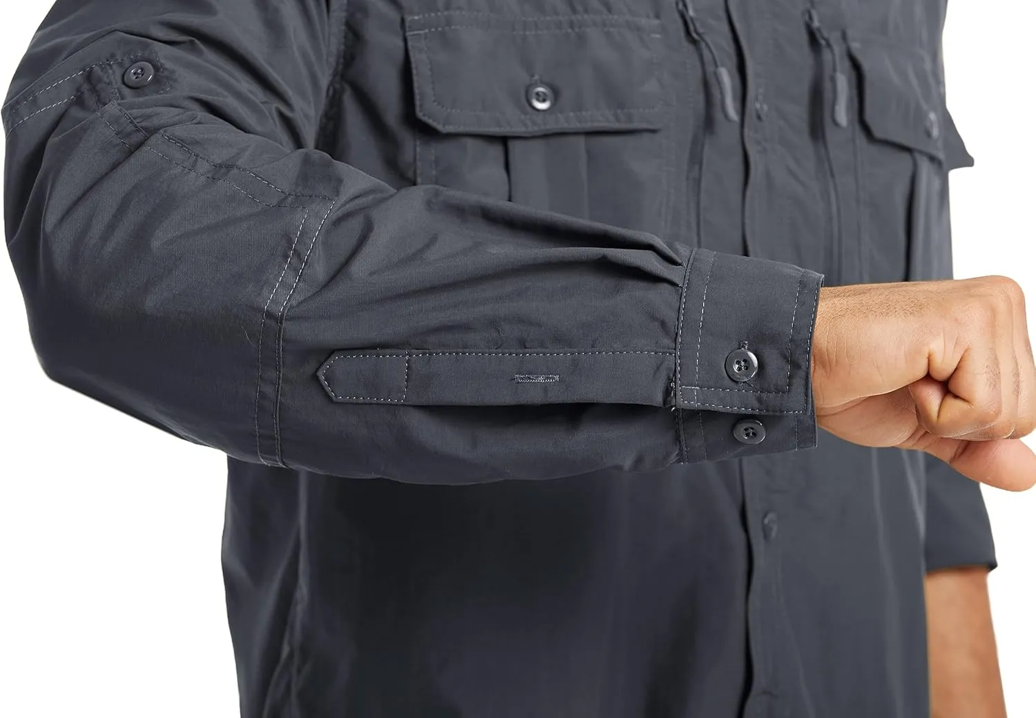 MAGCOMSEN Men's UPF 50  Sun Protection Shirts, Button Down Long Sleeve Shirt for Hiking, Fishing, Safari