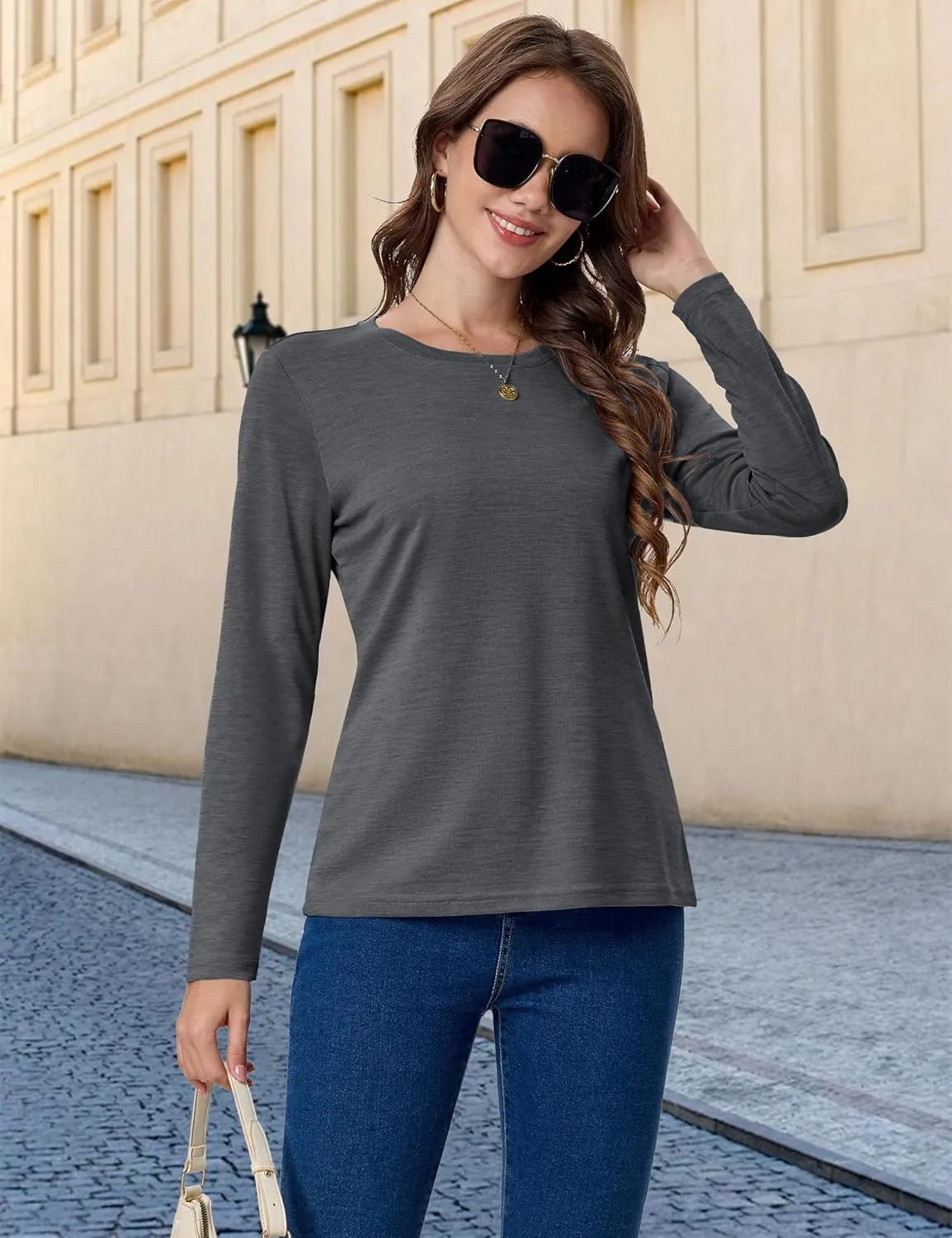 MAGCOMSEN Women's Long Sleeve Shirts UPF 50  Sun Protection Quick Dry Athletic Running Workout Tops Rash Guard