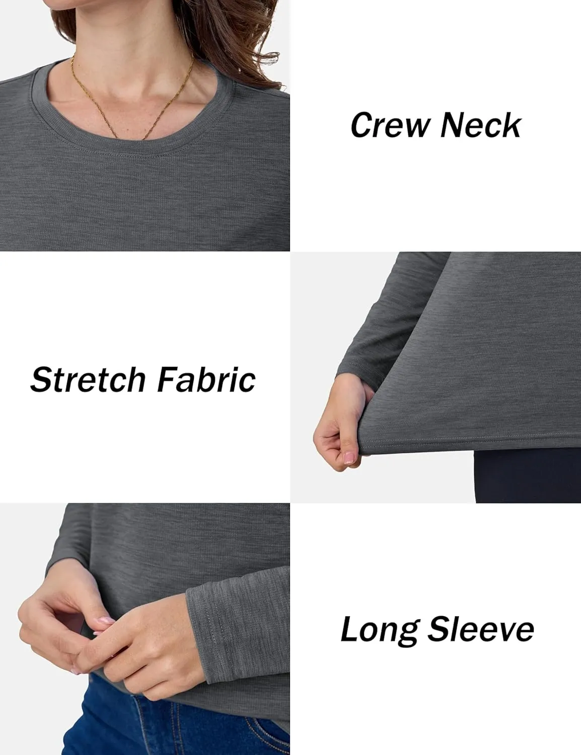 MAGCOMSEN Women's Long Sleeve Shirts UPF 50  Sun Protection Quick Dry Athletic Running Workout Tops Rash Guard