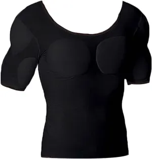 Men Fake Muscle Shirt Padded Chest Underwear Breathable Comfort Shaper Padded Chest Undershirt