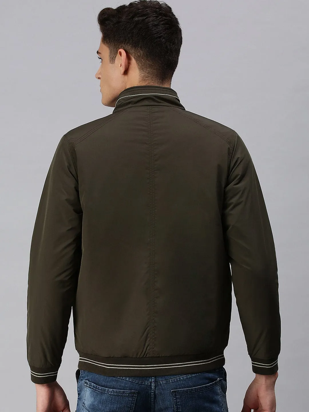 Men Green Padded Sporty Jacket