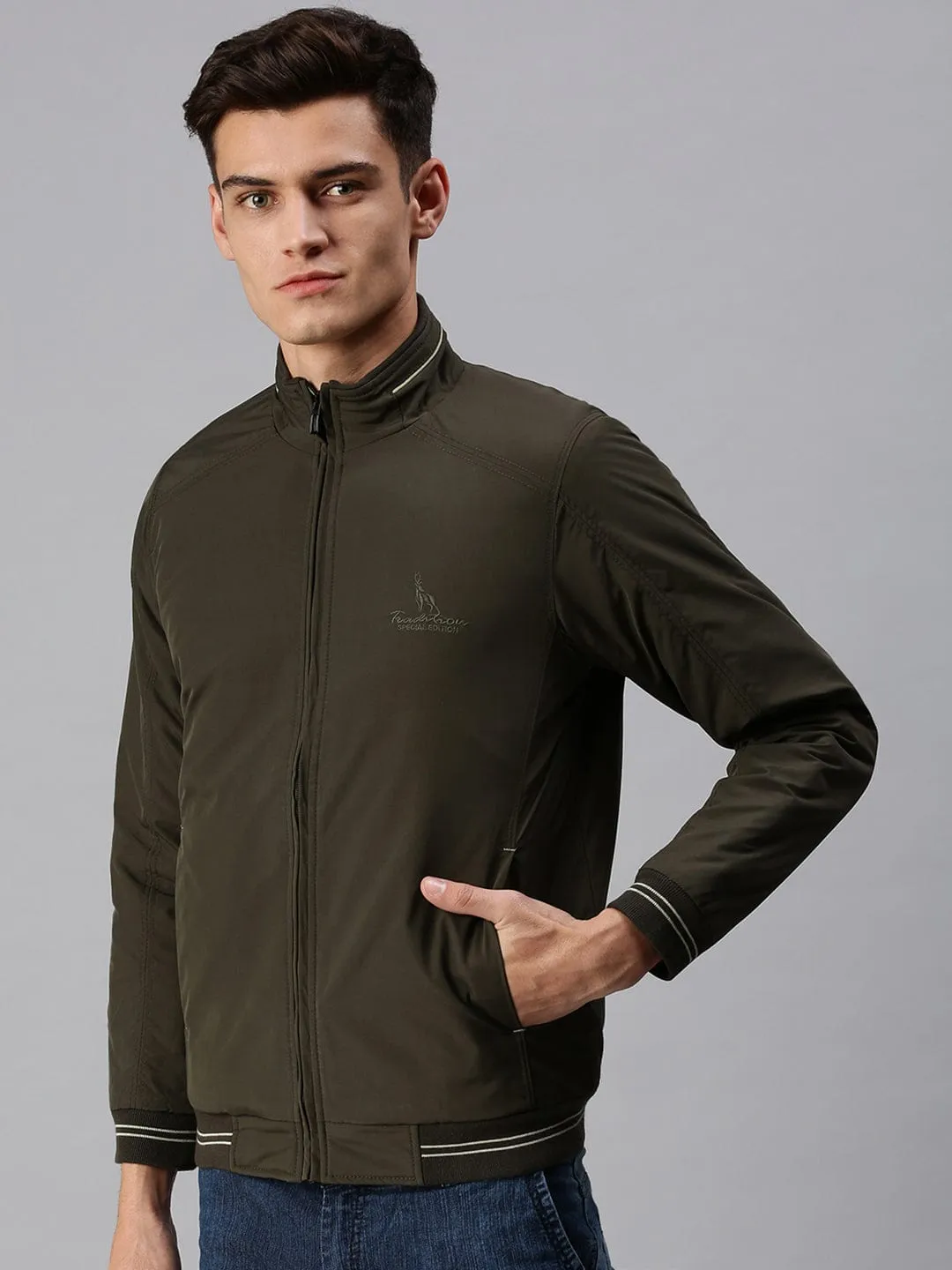 Men Green Padded Sporty Jacket