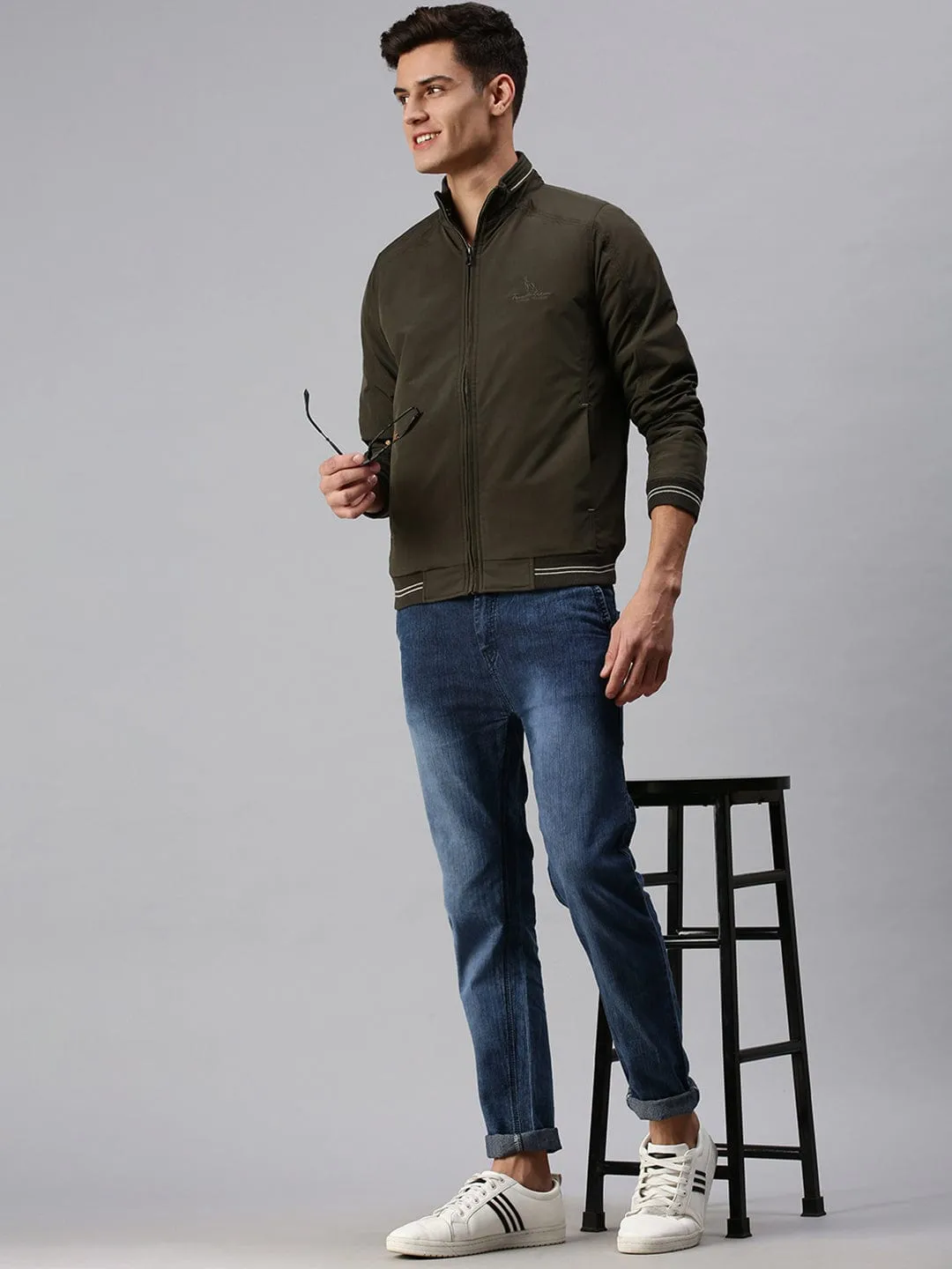 Men Green Padded Sporty Jacket
