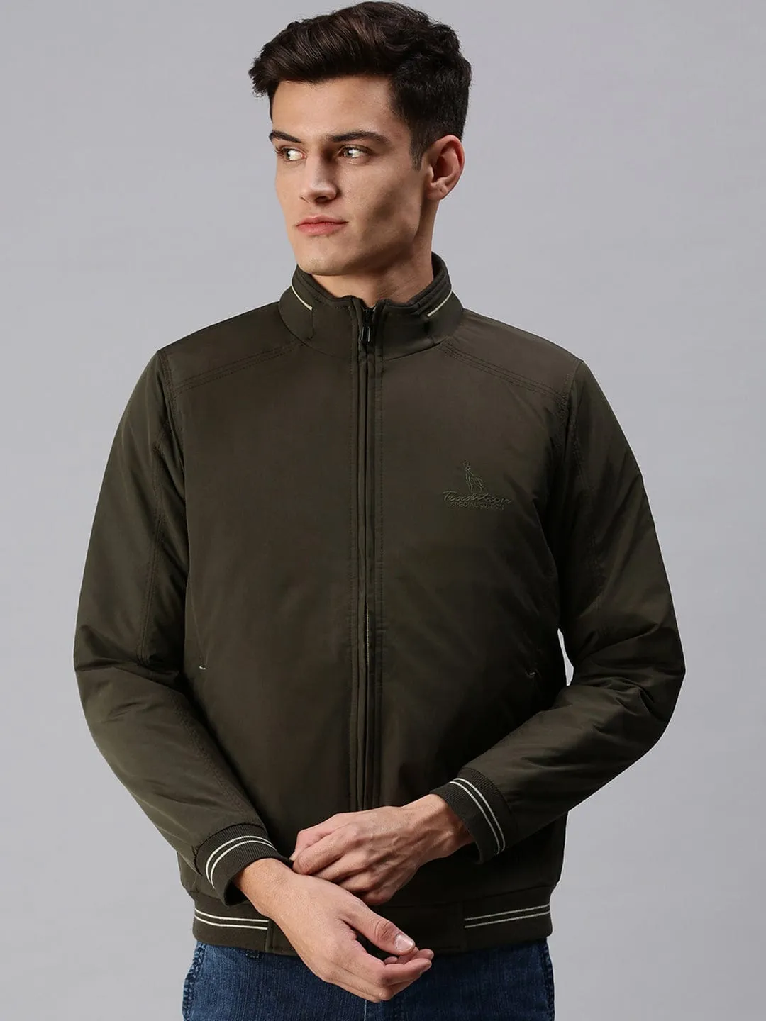 Men Green Padded Sporty Jacket