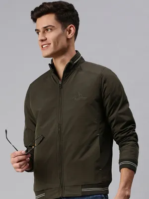 Men Green Padded Sporty Jacket