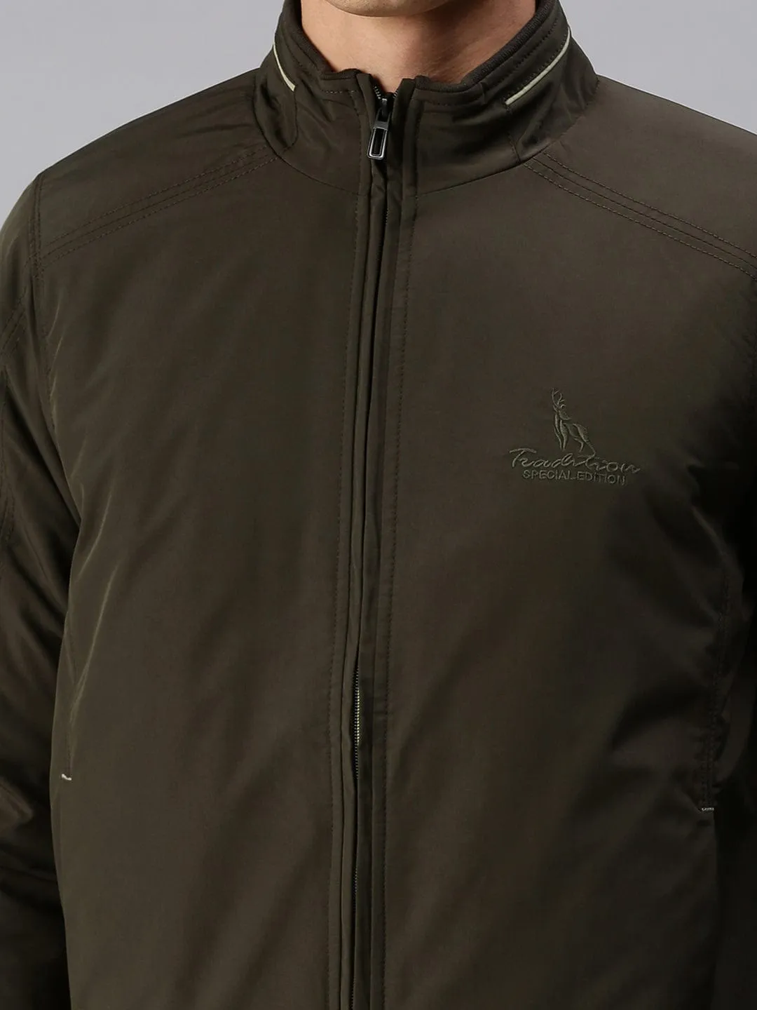 Men Green Padded Sporty Jacket