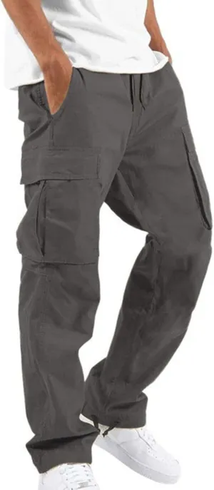 Mens Cargo Pants Straight Casual Trendy Loose Slim Fit Joggers Sweatpants Outdoor Lightweight Athletic Walking Trouser