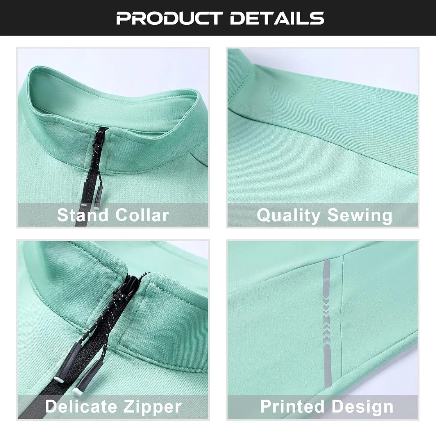 Men's Casual Long Sleeve Shirts Quarter-Zipped Moisture Wicking Cotton Quick-Dry Outdoor Shirt for Men