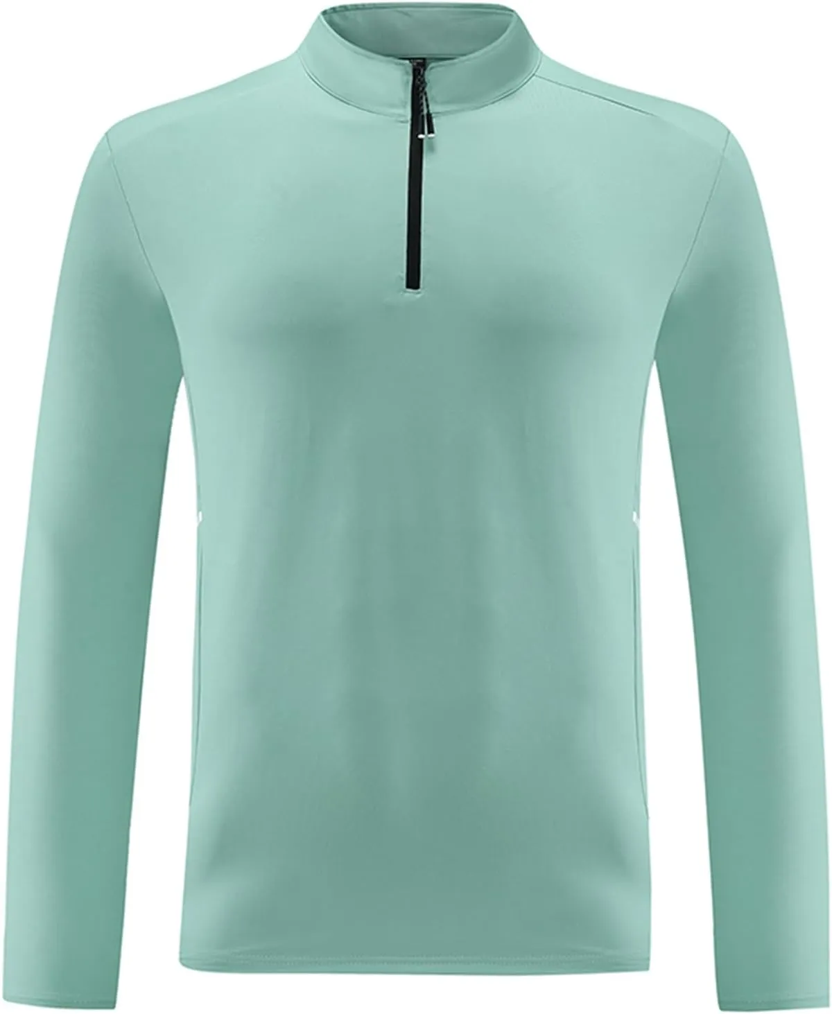 Men's Casual Long Sleeve Shirts Quarter-Zipped Moisture Wicking Cotton Quick-Dry Outdoor Shirt for Men
