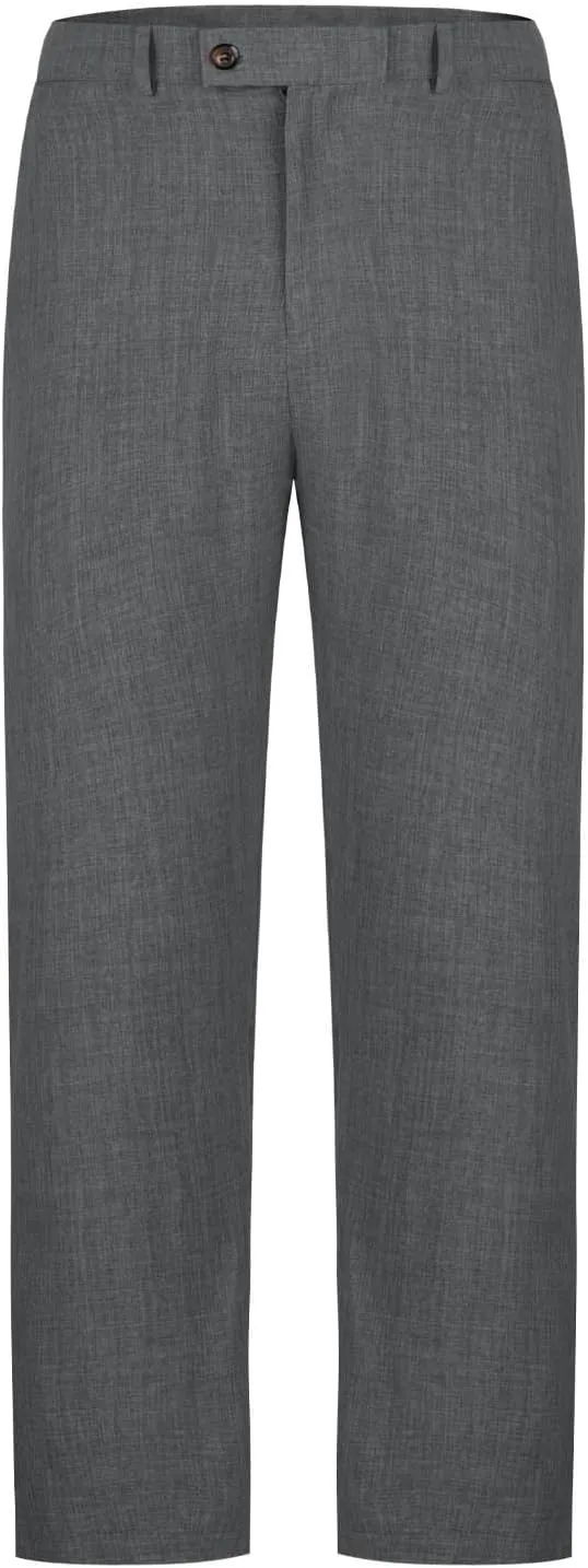 Men's Fashion Suit Pants Flat Front Ecpandable Waist Tapered Trousers Casual Slim Fit Business Golf Pants with Pocket
