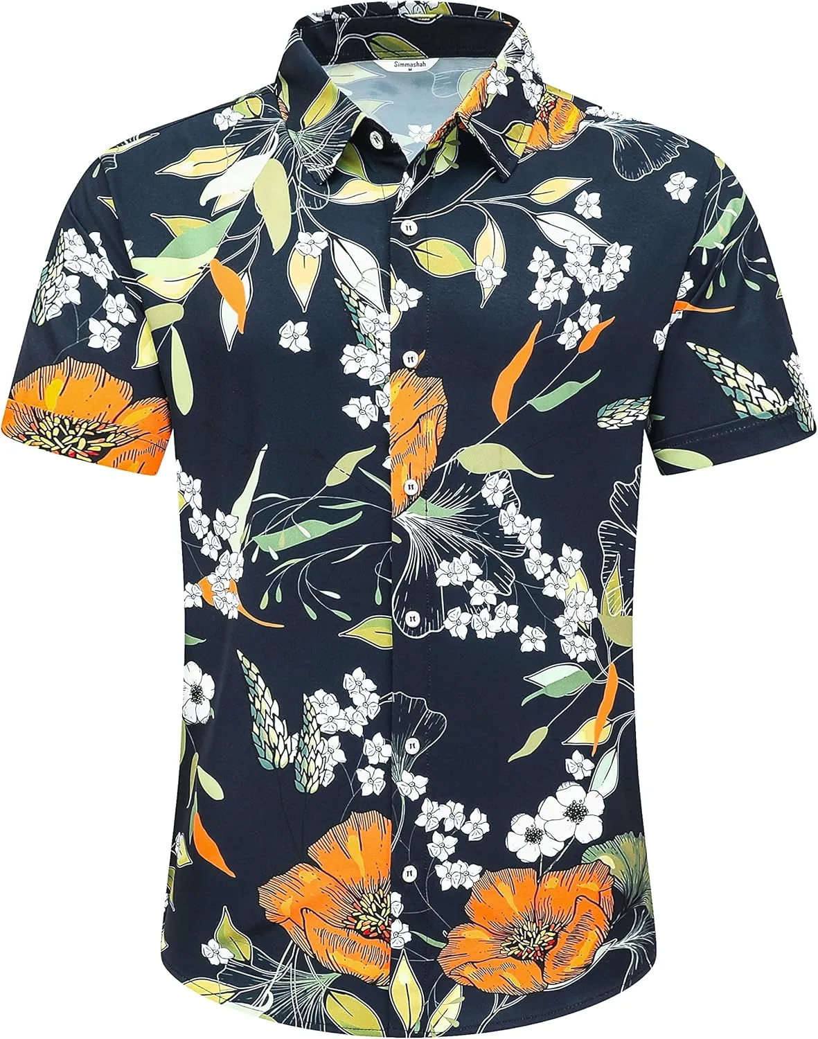 Mens Hawaiian Shirt, Short Sleeves Button Down Beach Clothing, Unisex Summer Flamingos Casual Aloha Floral Shirts