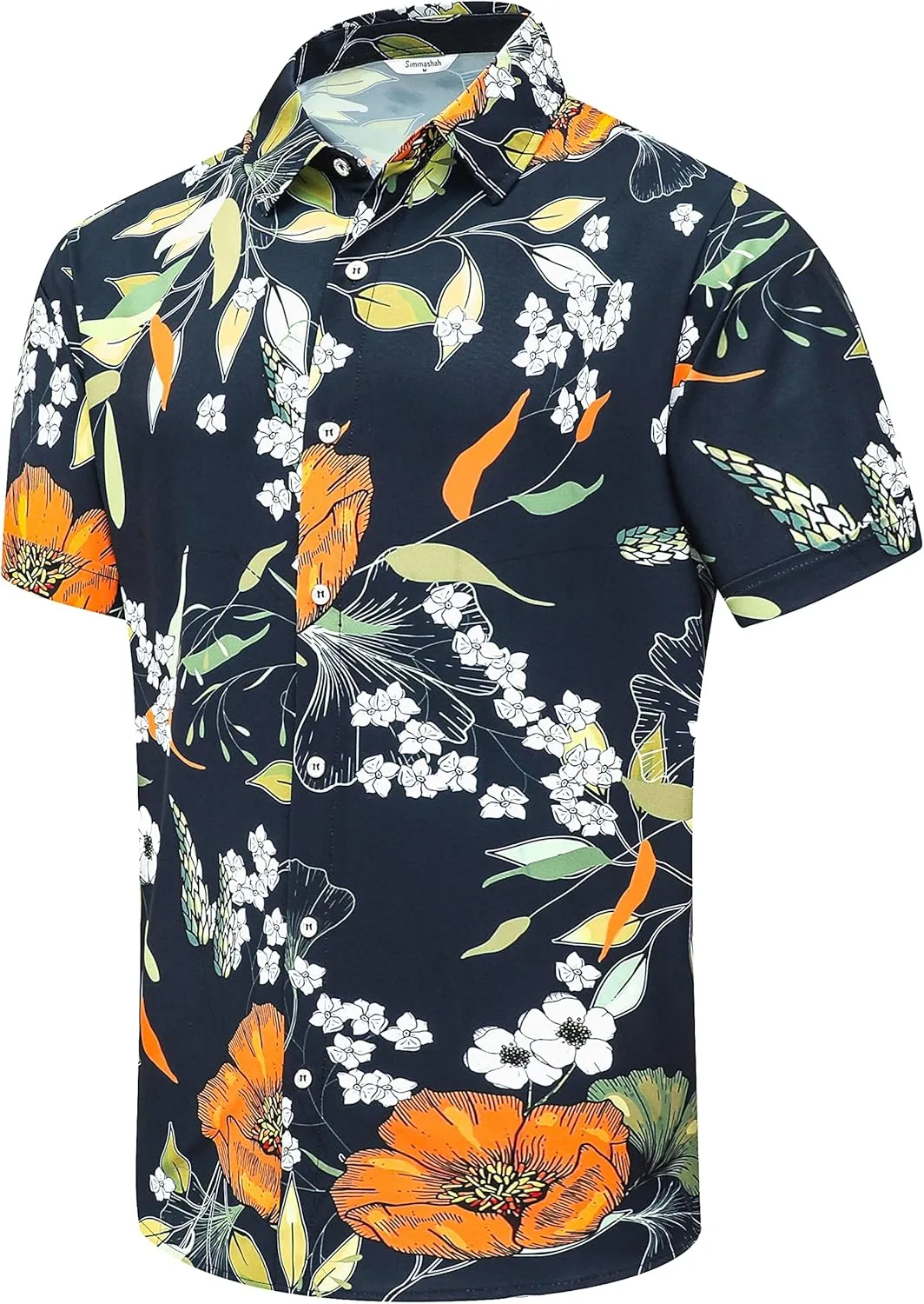 Mens Hawaiian Shirt, Short Sleeves Button Down Beach Clothing, Unisex Summer Flamingos Casual Aloha Floral Shirts