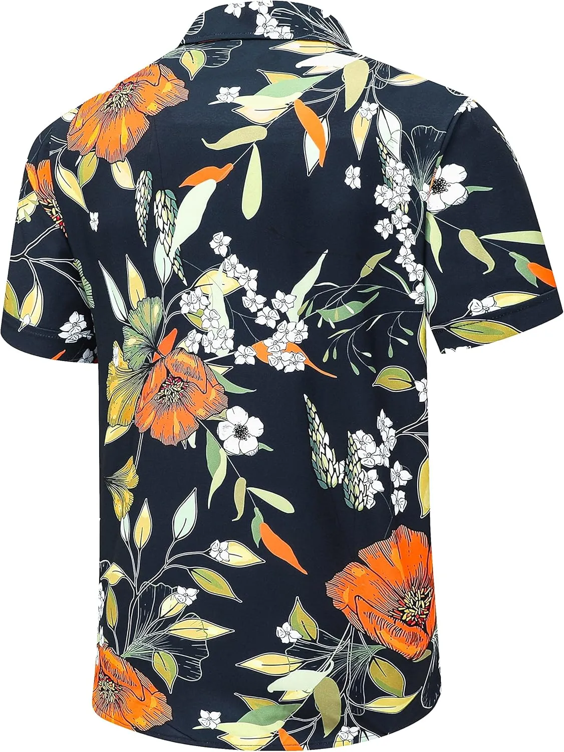 Mens Hawaiian Shirt, Short Sleeves Button Down Beach Clothing, Unisex Summer Flamingos Casual Aloha Floral Shirts